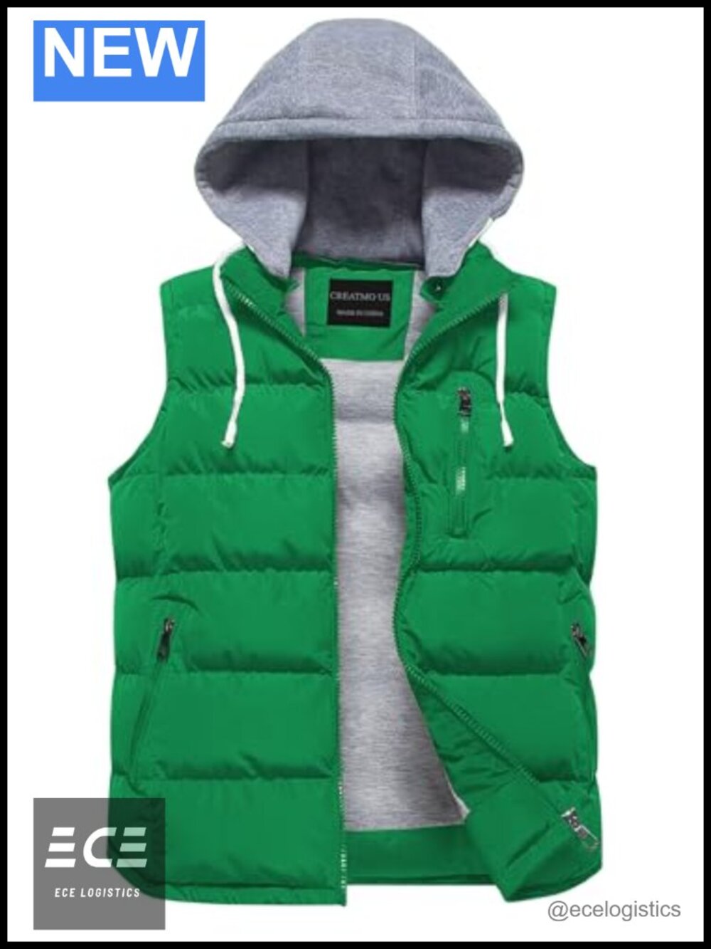 Women's Warm Puffer Vest Thick Padded Sleeveless Detachable Hood
